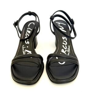 Circus Ny by Sam Edelman Holly Block Heel Sandals Size 10M Black NWT and Box